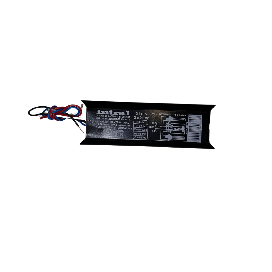 Encontraproduto.com.br - Reator Eletrônico 2 X 26W 220V para 2 Lâmpadas Fluorescentes Compactas 4 Pinos Afp - 00879- Intral