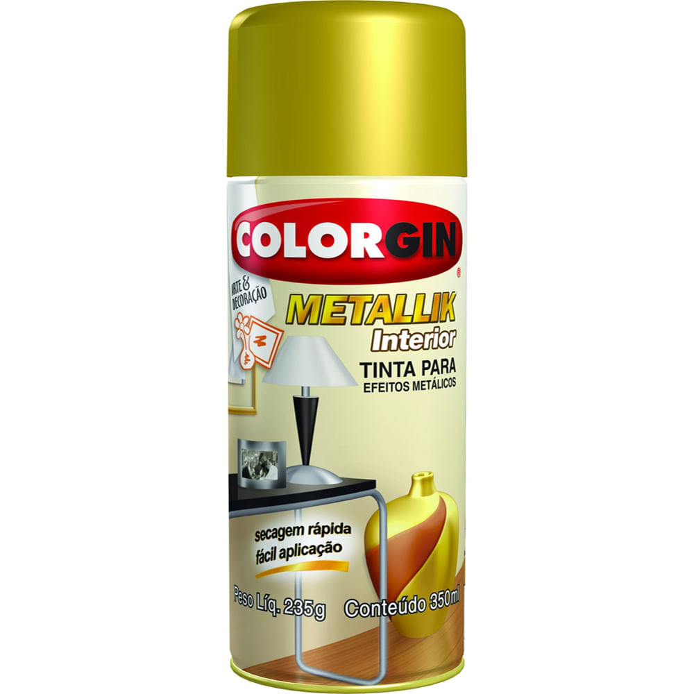 Encontraproduto.com.br - Tinta Spray Colorgin Metallik Verniz Incolor Brilho 350ml