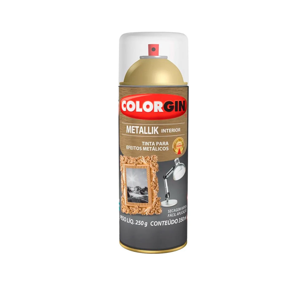 Encontraproduto.com.br - Tinta Spray Colorgin Metallik Verniz Incolor Brilho 350ml