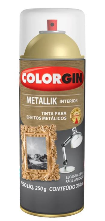 Encontraproduto.com.br - Tinta Spray Colorgin Metallik Verniz Incolor Brilho 350ml