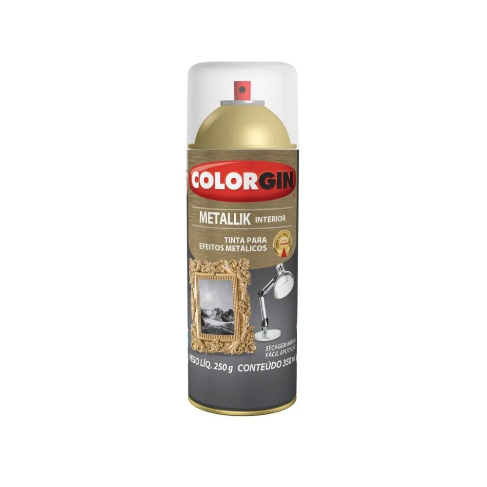 Encontraproduto.com.br - Tinta Spray Colorgin Metallik Verniz Incolor Brilho 350ml