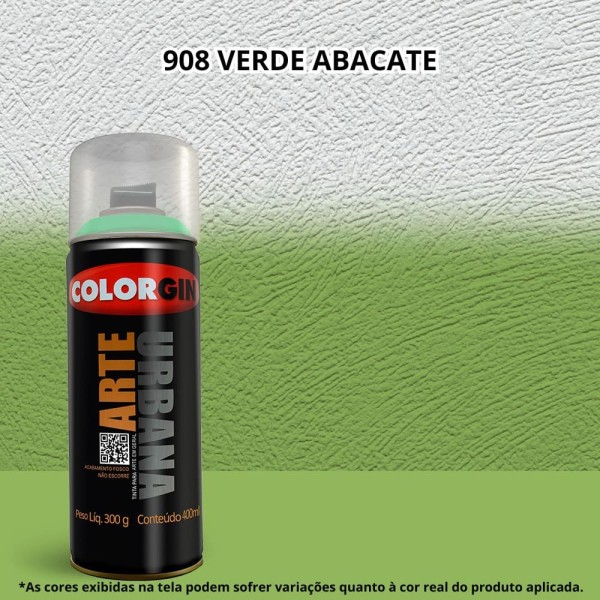 Tinta Spray Colorgin Arte Urbana 400ml 908 Verde Abacate (MP)