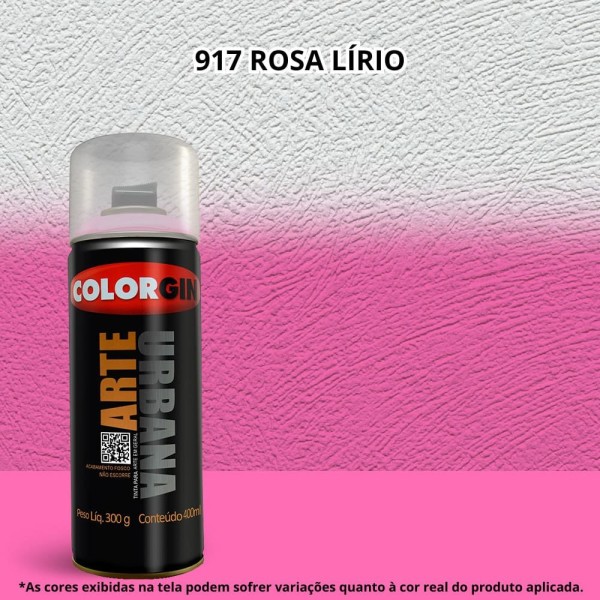 Tinta Spray Colorgin Arte Urbana 400ml 917 Rosa Lírio (MP)