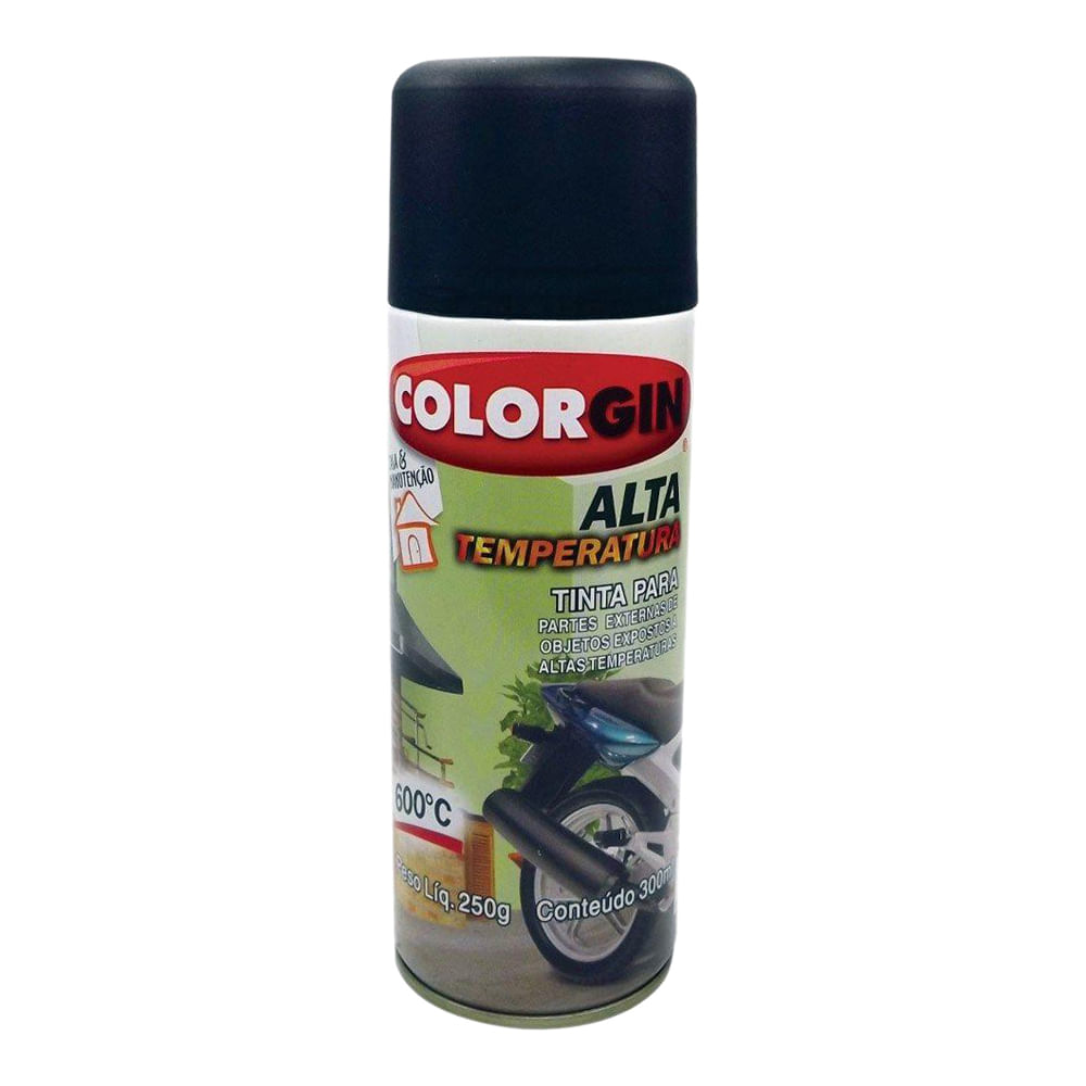Encontraproduto.com.br - Tinta Spray Colorgin Alta Temperatura Sherwin Williams 300ml Preto