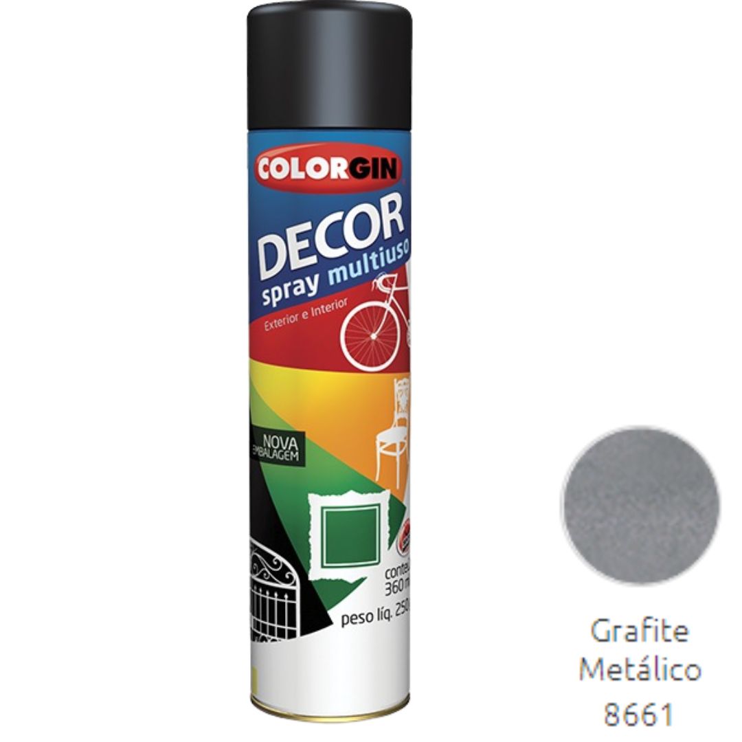 Tinta Spray Colorgin Decor Grafite Metálico - Sherwin Williams