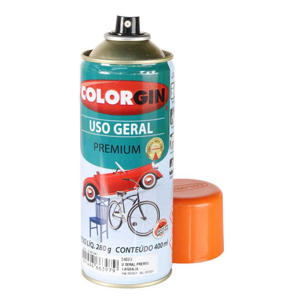Encontraproduto.com.br - Tinta Spray Colorgin Uso Geral Laranja 400ML