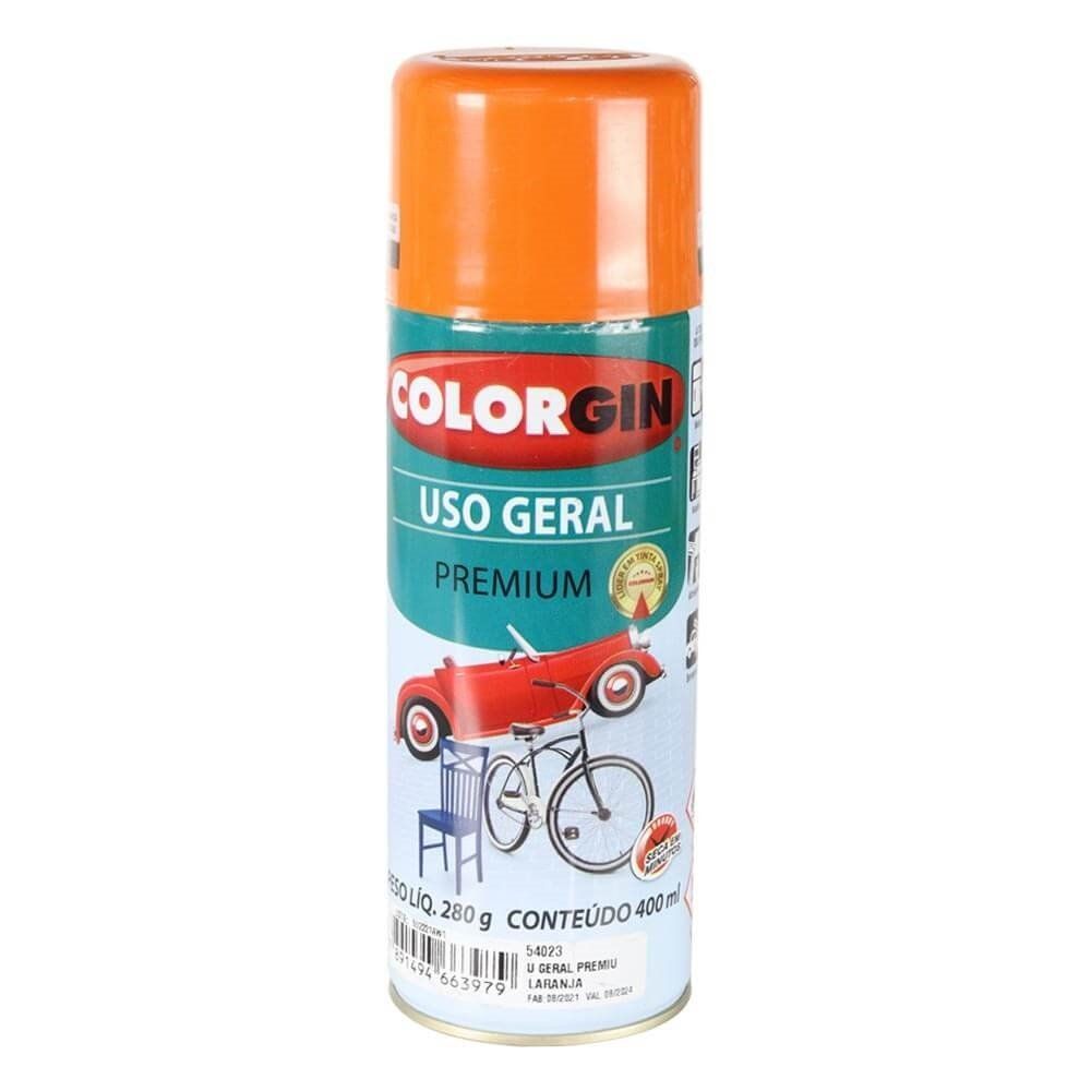 Encontraproduto.com.br - Tinta Spray Colorgin Uso Geral Laranja 400ML