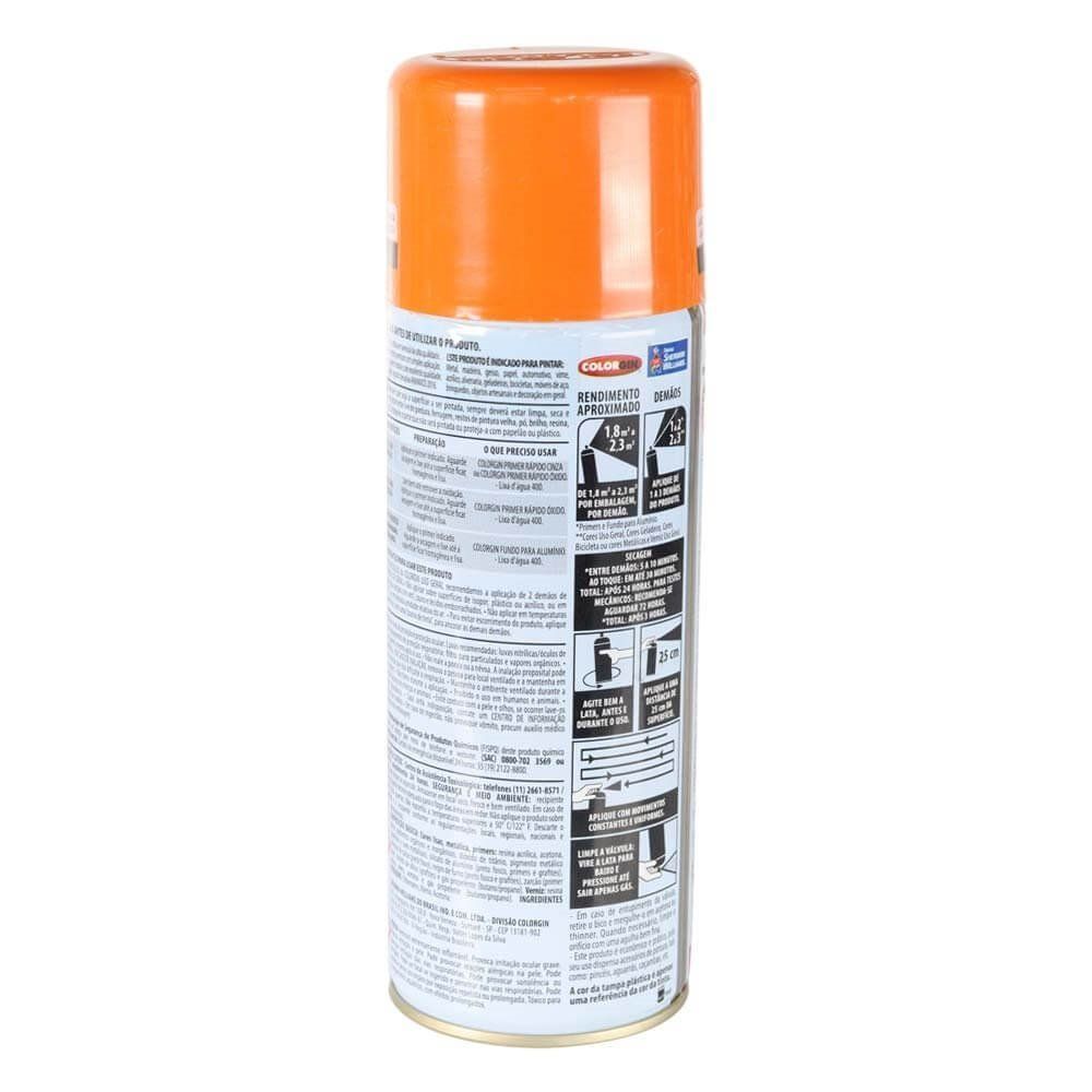 Encontraproduto.com.br - Tinta Spray Colorgin Uso Geral Laranja 400ML