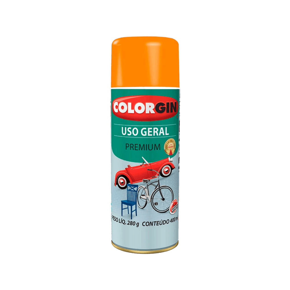 Encontraproduto.com.br - Tinta Spray Colorgin Uso Geral Laranja 400ML