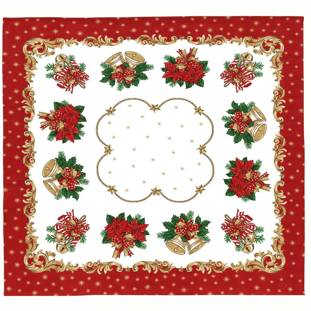 Toalha de Mesa Quadrada Döhler Athenas Estampado Natal 107 78 x 78 cm