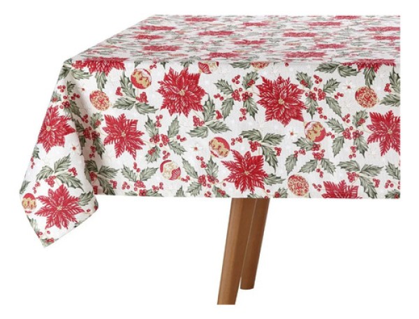 Toalha de Mesa Quadrada Döhler Celebra Estampado Natal 106 4 Lugares 160 x 160 cm