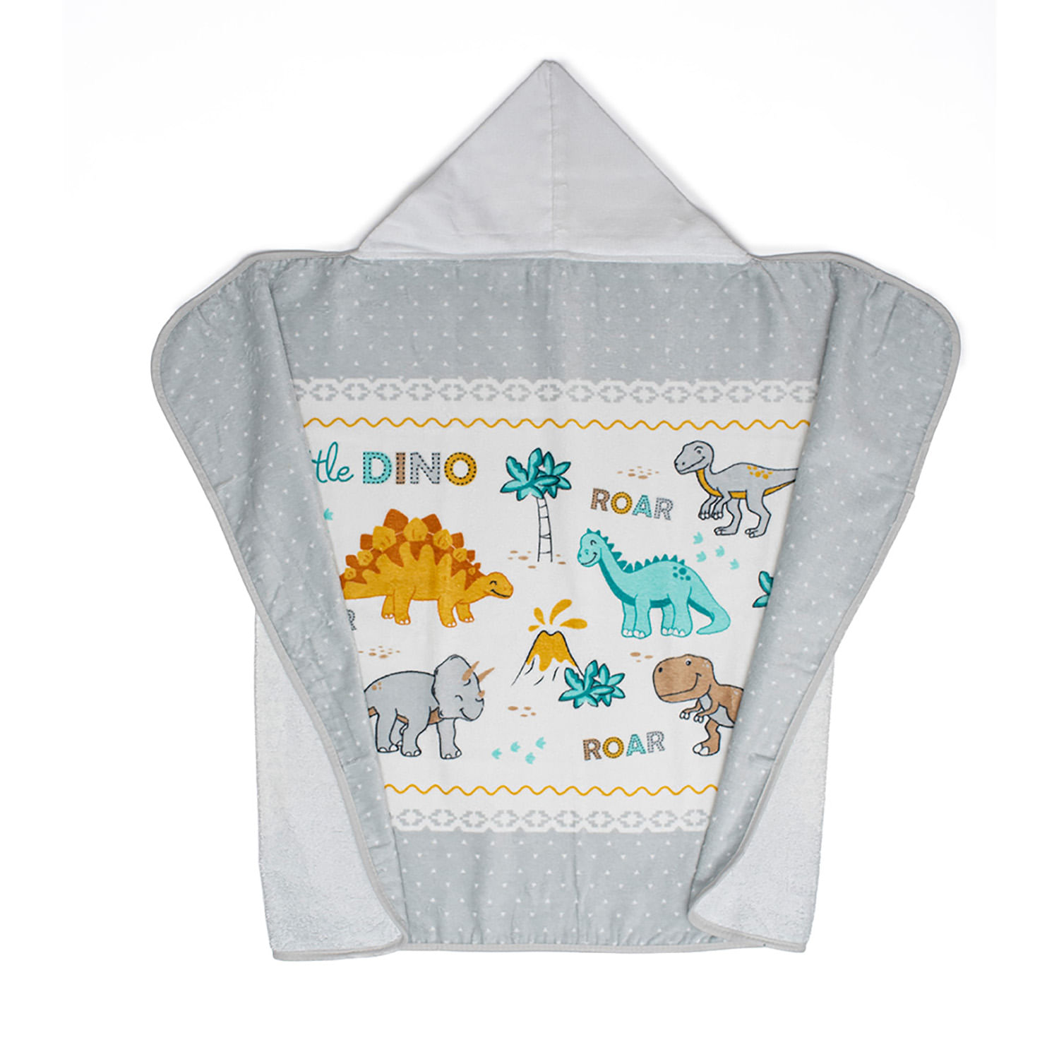 Encontraproduto.com.br - Toalha De Banho Capuz Bebê Menino Döhler Little Dino