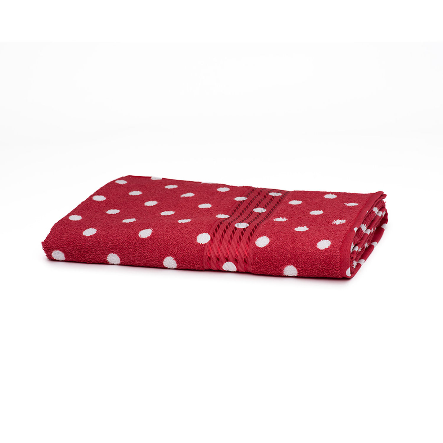 Encontraproduto.com.br - Toalha de Banho Döhler Felpudo Prisma Estampado Fernanda 70cm x 140cm - vermelho