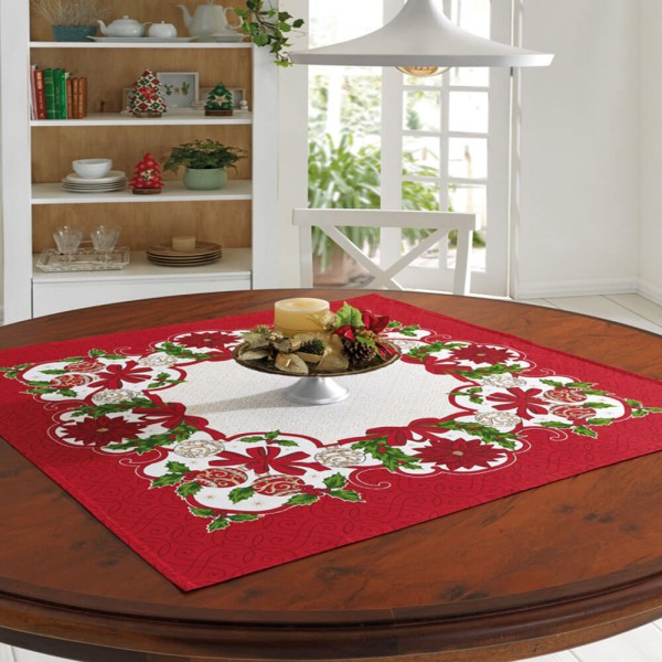 Encontraproduto.com.br - Toalha de Mesa Natalina Athenas Estampada 78cm x 78cm - Dohler
