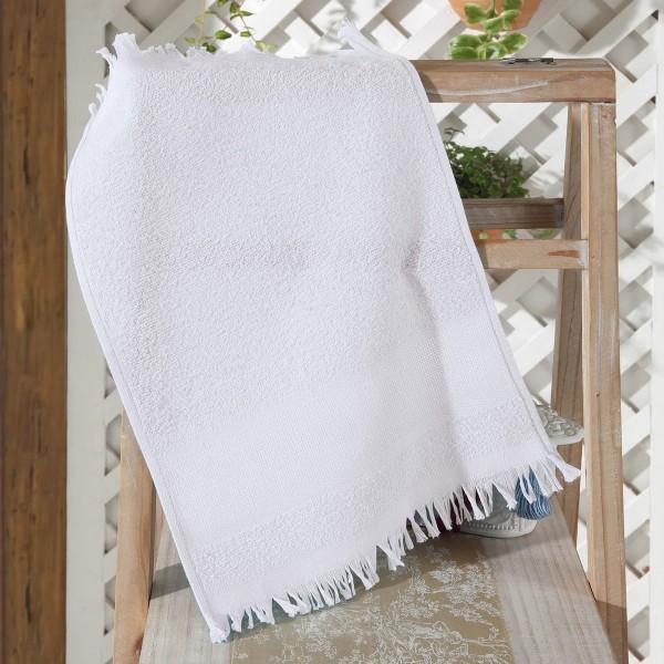 Encontraproduto.com.br - Toalha de Lavabo Döhler para Bordar Capri II Branca - 25 x 36cm