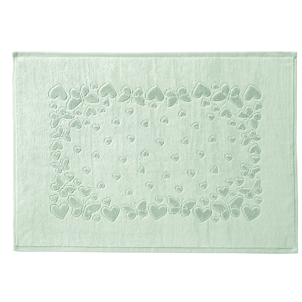 Encontraproduto.com.br - Toalha de Piso Döhler Velour Jacquard Romance Verde - 70 x 50cm
