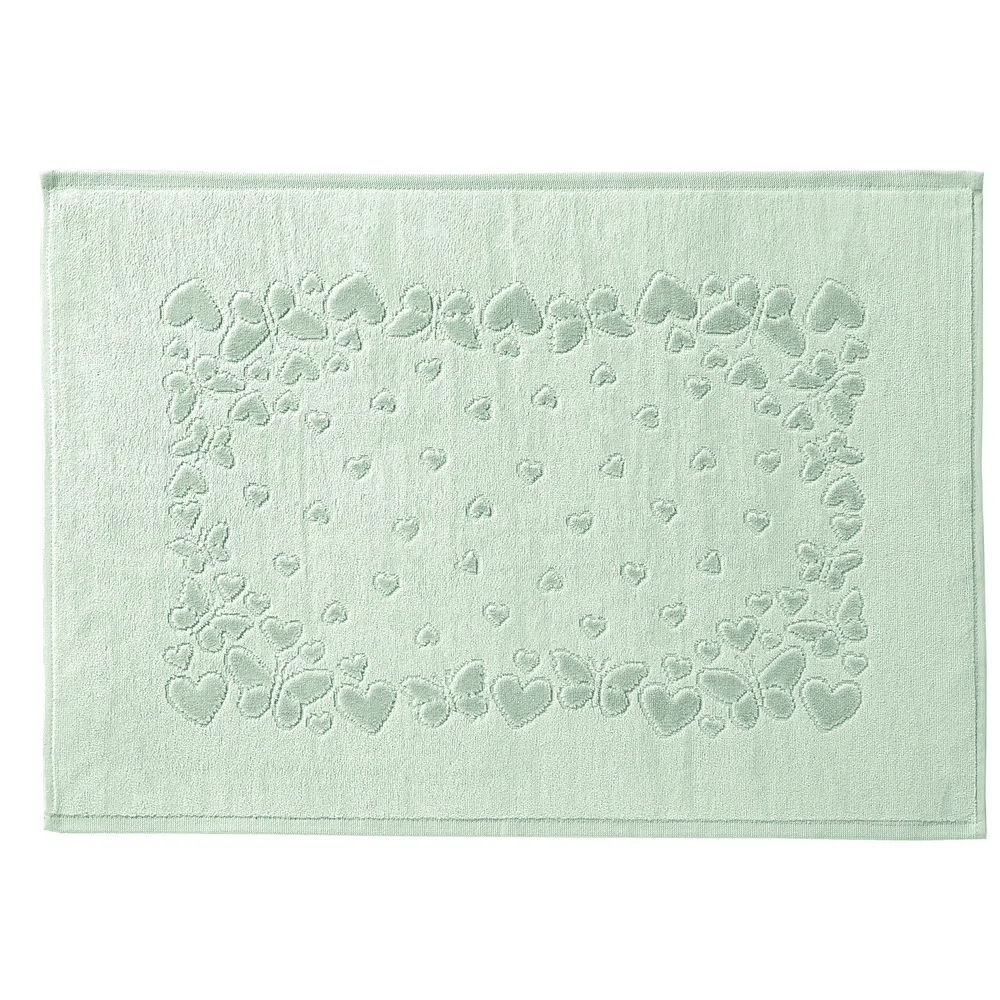 Encontraproduto.com.br - Toalha de Piso Döhler Velour Jacquard Romance Verde - 70 x 50cm