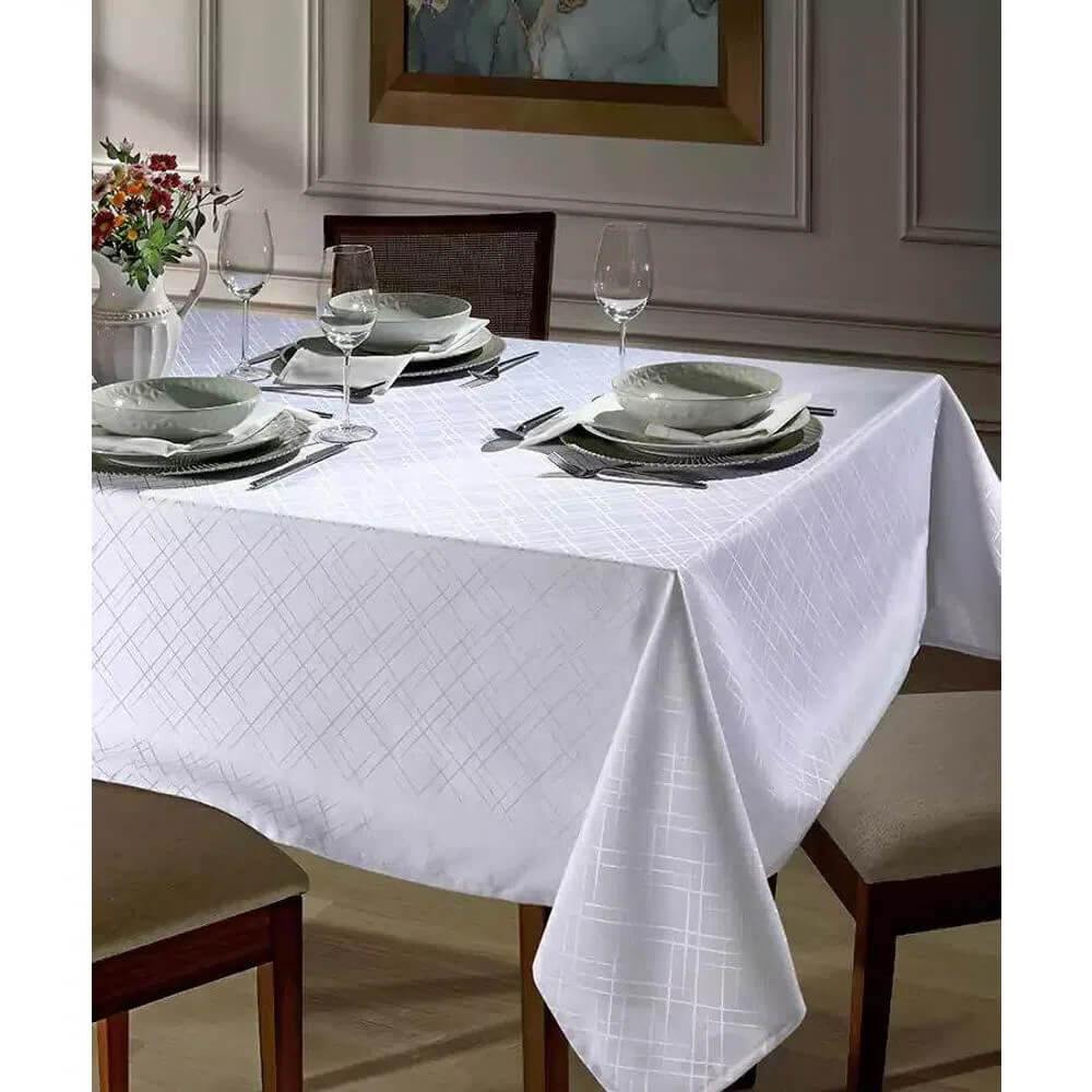 Encontraproduto.com.br - Toalha de mesa 6 lugares Retangular Requinte 1,40m x 2,10m - Dohler