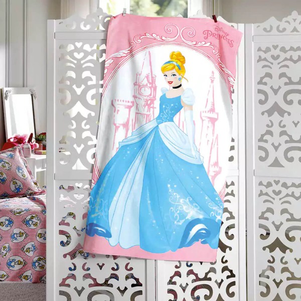 Encontraproduto.com.br - Toalha De Praia Cinderella Aveludada Lincenciada III AF-958 Estampada 70 CM x 1,40 MT - Dohler