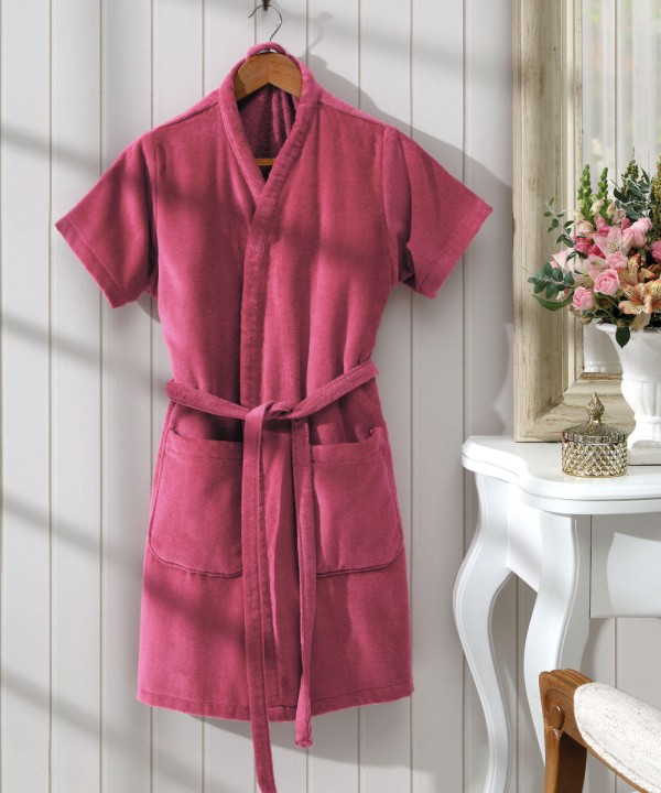 Roupão Döhler Fiore Velour Adulto Feminino Cereja - G