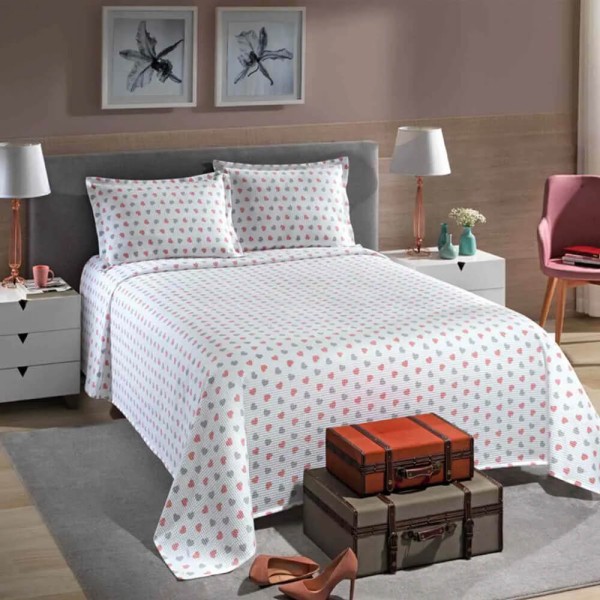 Kit Colcha / Cobre leito Queen Estampado Piquet - Dohler
