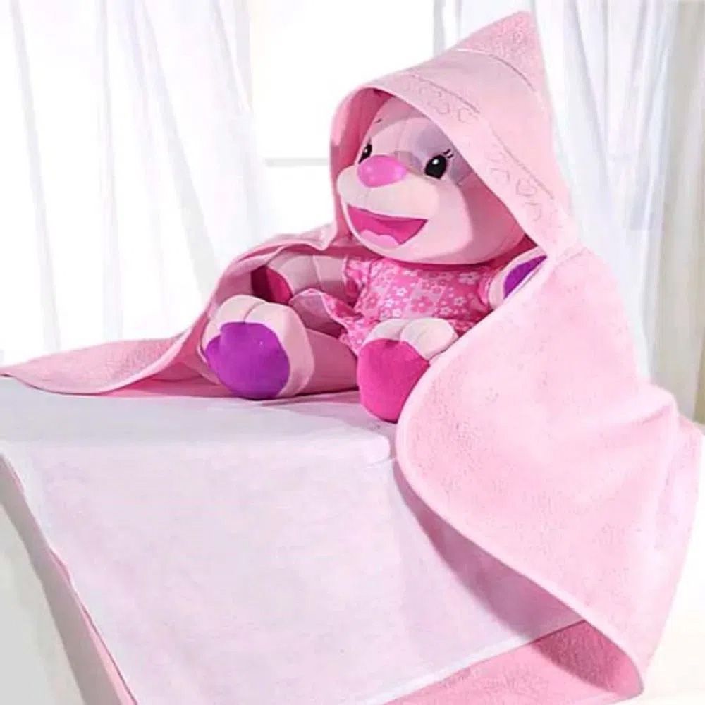 Encontraproduto.com.br - Toalha com Capuz Para Bordar Baby Love - Döhler