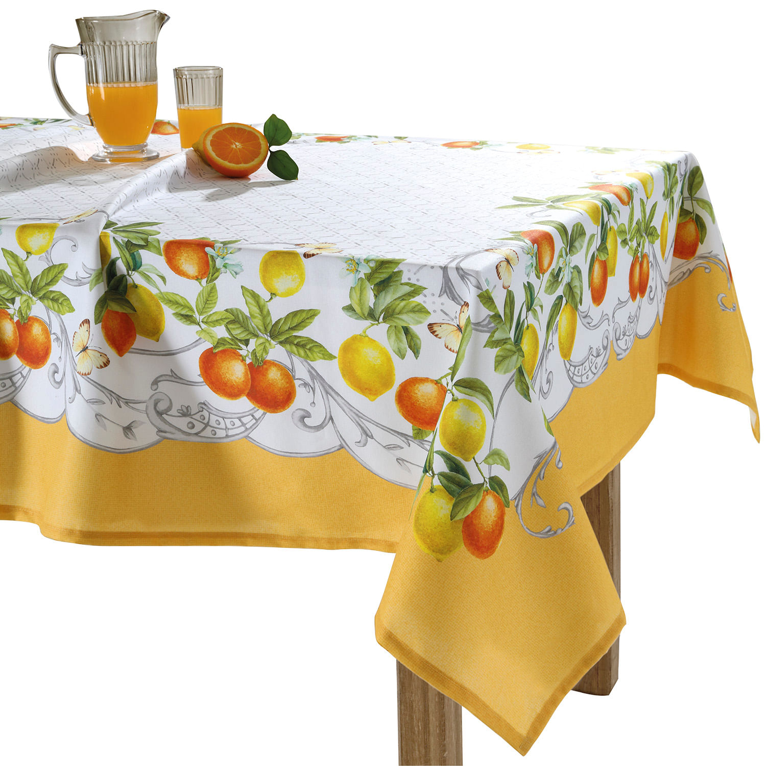Toalha de Mesa Retangular Döhler Clean Cora D 8 Lugares