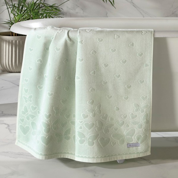 Toalha de Banho Döhler Jacquard Velour Romance Liso 70cm x 140cm - Verde