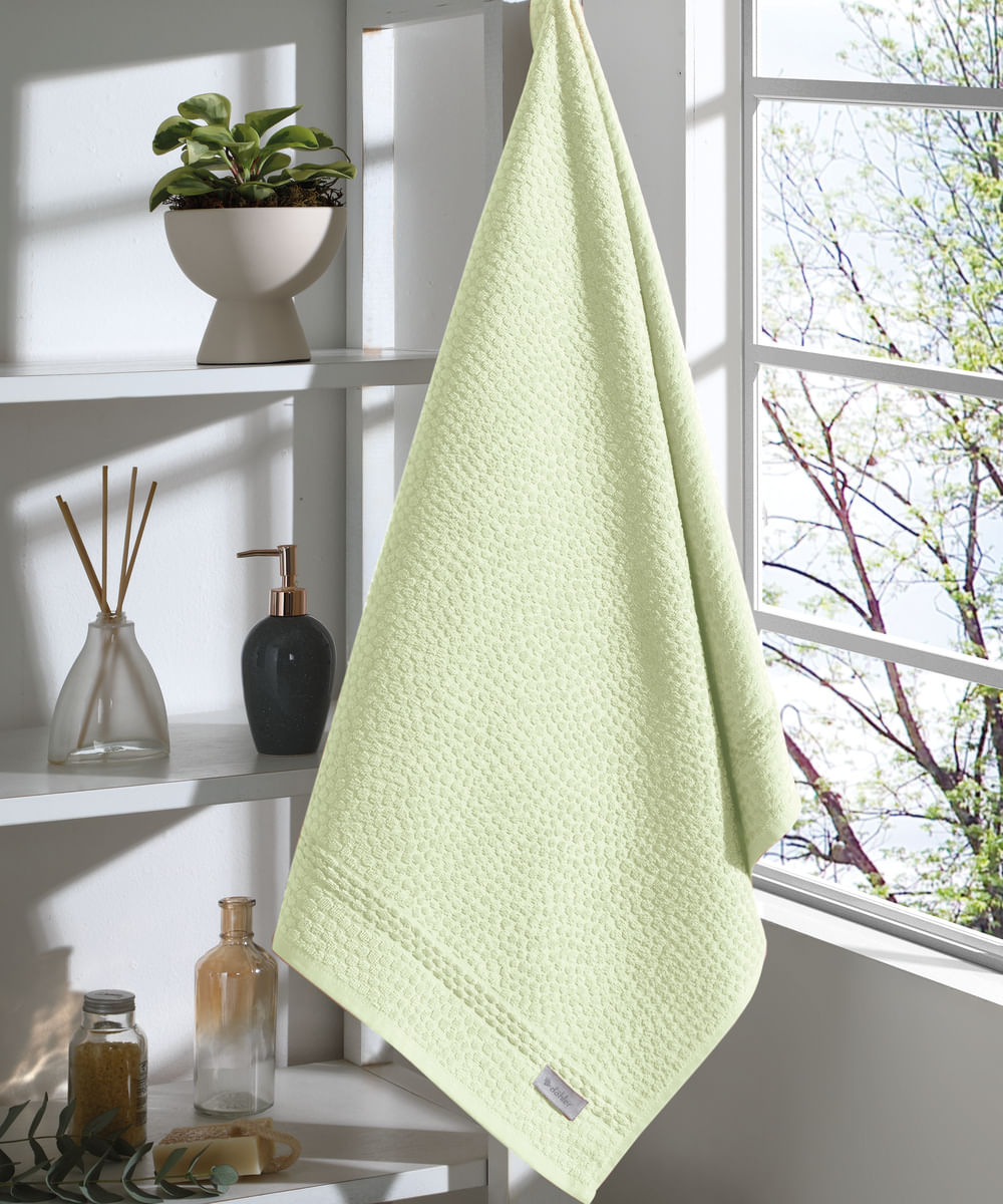 Toalha de Rosto Döhler Jacquard Velour Pérola Liso 50cm x 80cm - Verde