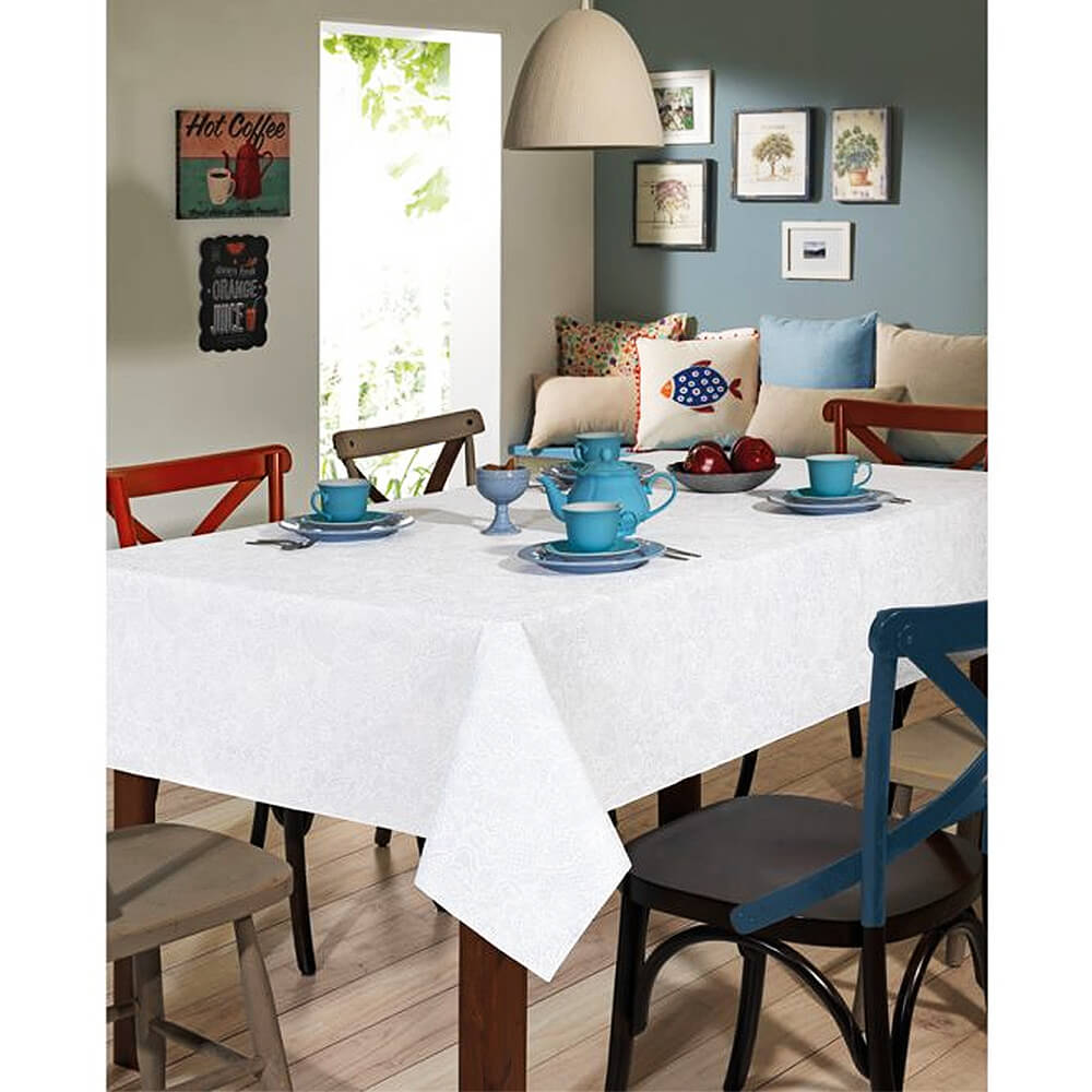 Toalha de Mesa 6 lugares Retangular Clean 1,4m x 2,1m - Dohler