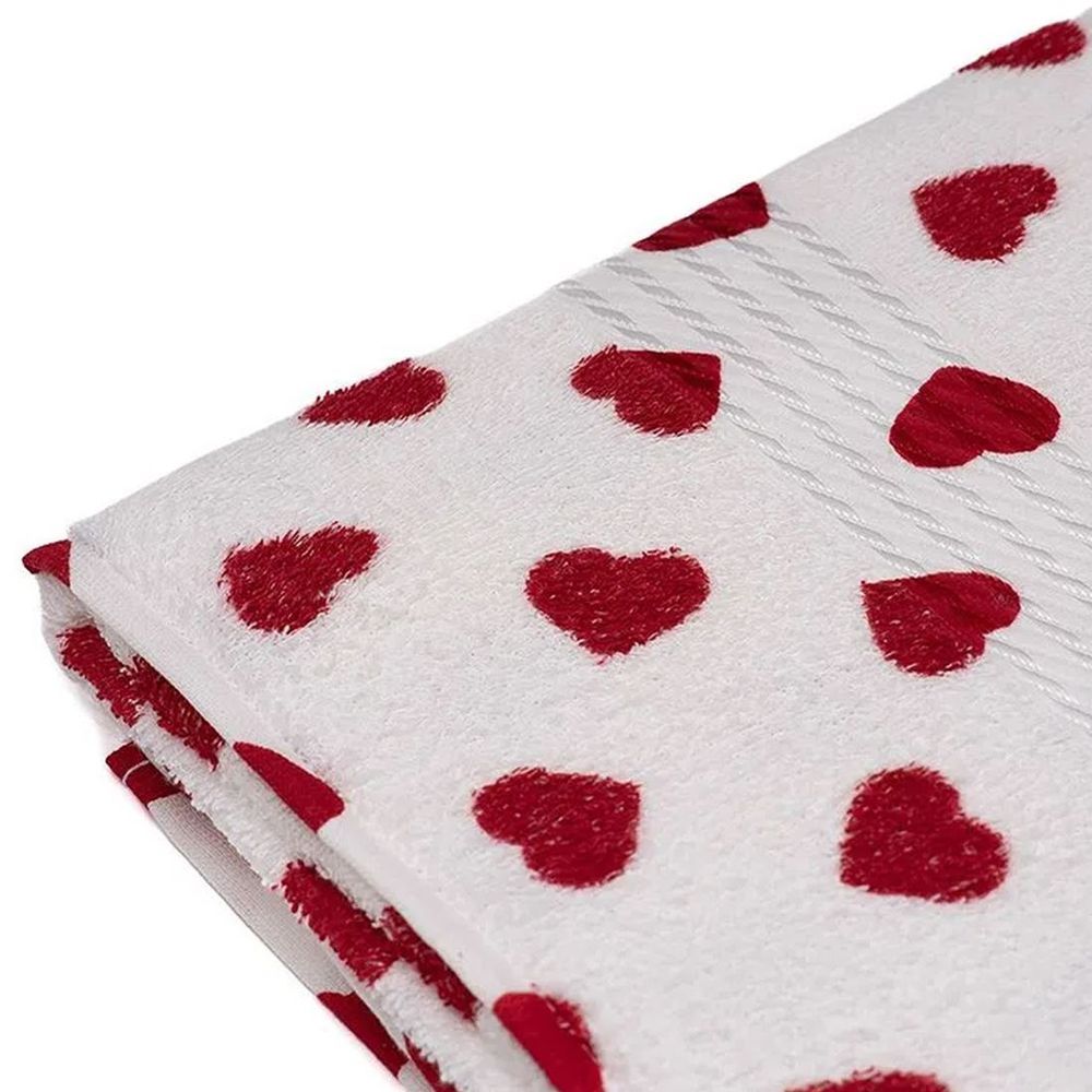 Encontraproduto.com.br - Toalha de Banho Döhler Felpudo Prisma Estampado Formosa 01 70cm x 140cm - Vermelho