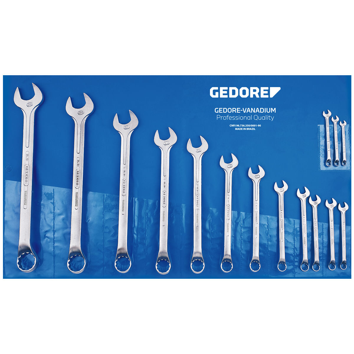 Encontraproduto.com.br - Jogo de Chave Combinada 06 A 32MM com 15 peças - 1B/15M - 002.603 - Gedore