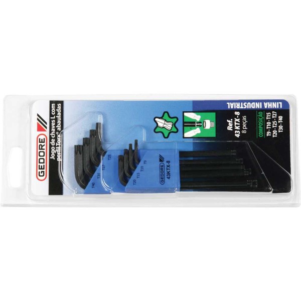 Jogo Chave Hexalobular Abaulada T40 - Gedore