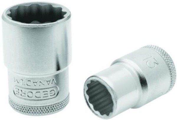 Soquete Estriado Curto Encaixe 1/2 - 5/8 - D19 - 015.156 - Gedore