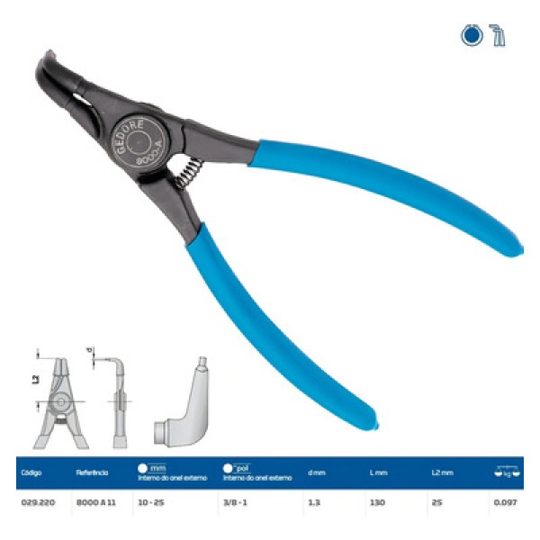 Encontraproduto.com.br - Alicate para Anéis externo Curvo 5