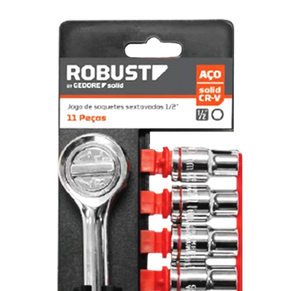 Encontraproduto.com.br - Jogo de Soquetes Sextavados 1/2 Pol. com 11 Peças de 8mm a 22mm 060231 Gedore Solid Robust