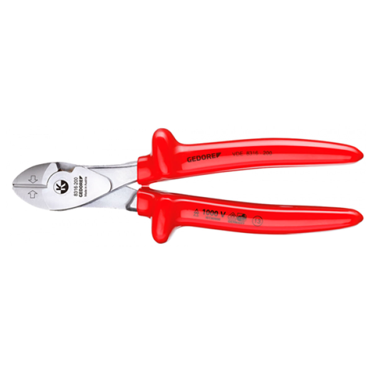 Encontraproduto.com.br - Alicate Corte Diagonal 8” Isolado VDE Gedore 091.852