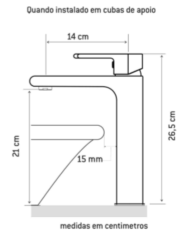 Encontraproduto.com.br - Misturador Monocomando para Lavatório de Mesa com Bica Alta 2877 Centre Ref. 57591 Tigre Metais