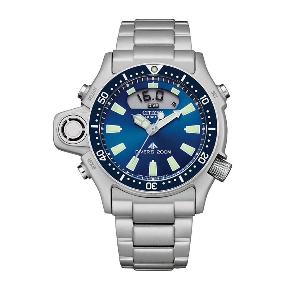 Encontraproduto.com.br - Relógio Citizen Masculino Ref: Tz10137f Aqualand Prateado Anadigi