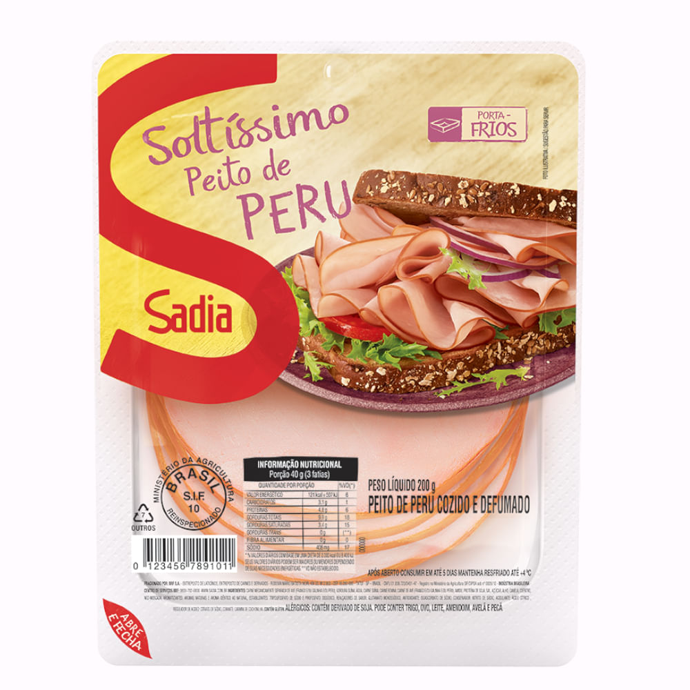 Peito de Peru Soltissimo SADIA Pacote 200g