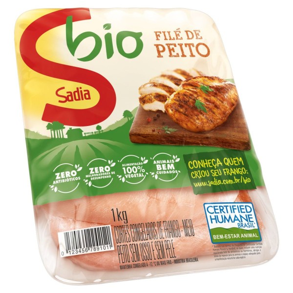 Encontraproduto.com.br - Filé de Peito de Frango Congelado sem Pele sem Osso Sadia Bio 1kg