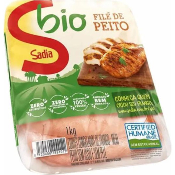 Encontraproduto.com.br - Filé de Peito de Frango Congelado sem Pele sem Osso Sadia Bio 1kg