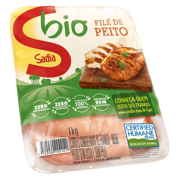 Encontraproduto.com.br - Filé de Peito de Frango Congelado sem Pele sem Osso Sadia Bio 1kg