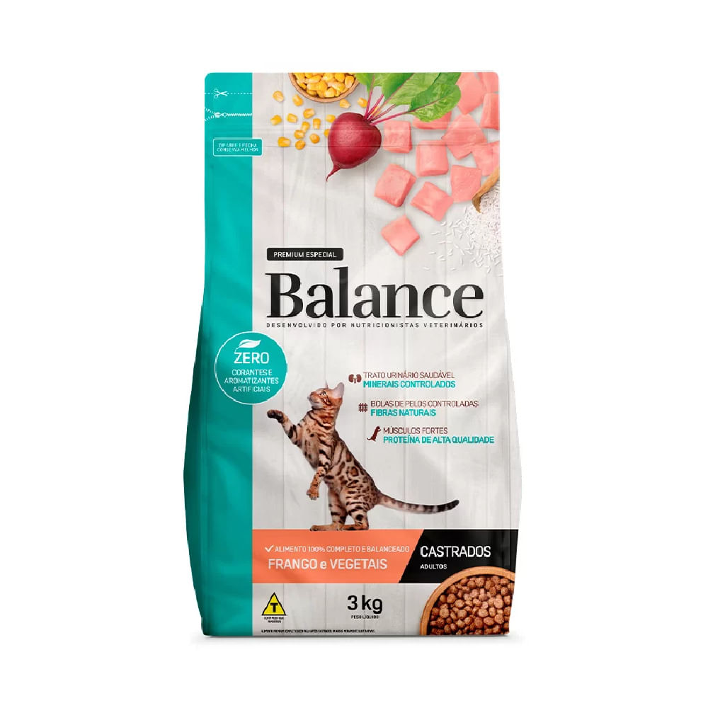 Encontraproduto.com.br - Alimento para Gatos Castrados Balance Frango Pacote com 3kg