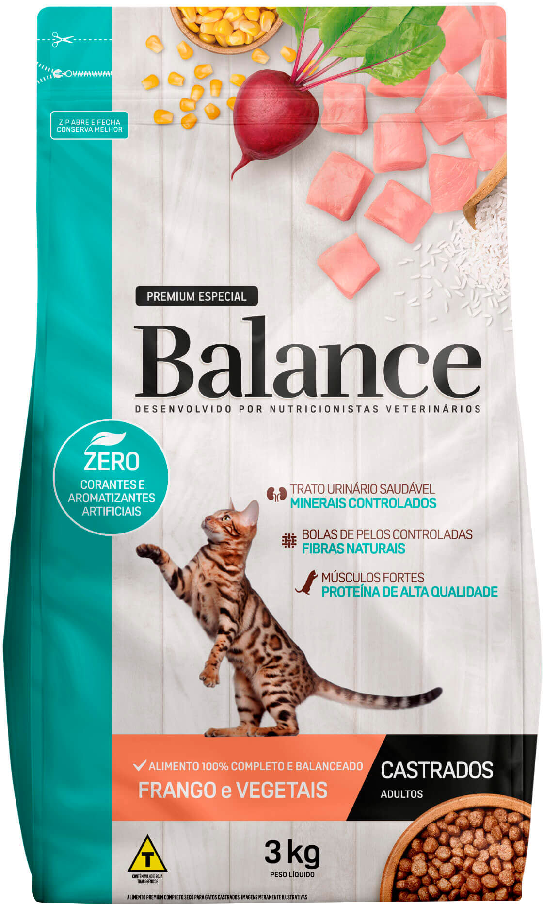 Encontraproduto.com.br - Alimento para Gatos Castrados Balance Frango Pacote com 3kg