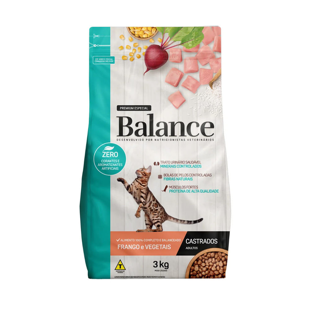 Encontraproduto.com.br - Alimento para Gatos Castrados Balance Frango Pacote com 3kg