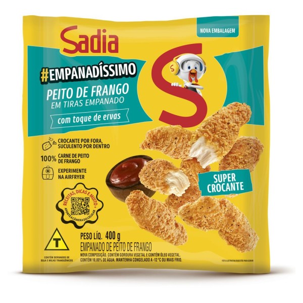 Encontraproduto.com.br - Empanado de Frango em Tiras com Toque de Ervas Sadia Empanadíssimo 400g
