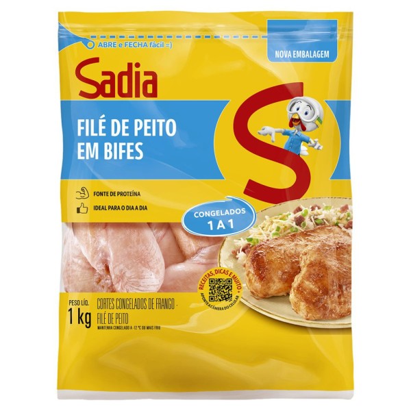 Encontraproduto.com.br - Filé De Peito Frango Bifes Em Sadia Iqf 1kg
