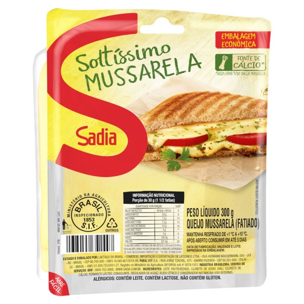 Encontraproduto.com.br - Queijo Mussarela Sadia Fatiado Pacote com 300g
