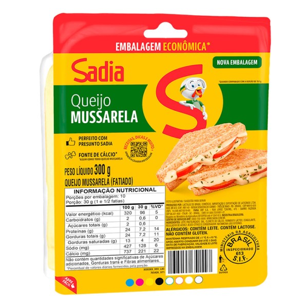 Encontraproduto.com.br - Queijo Mussarela Sadia Fatiado Pacote com 300g